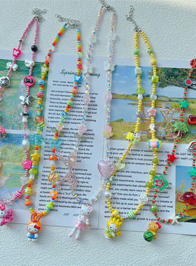 可爱凯蒂kt猫项链女夏季锁骨链