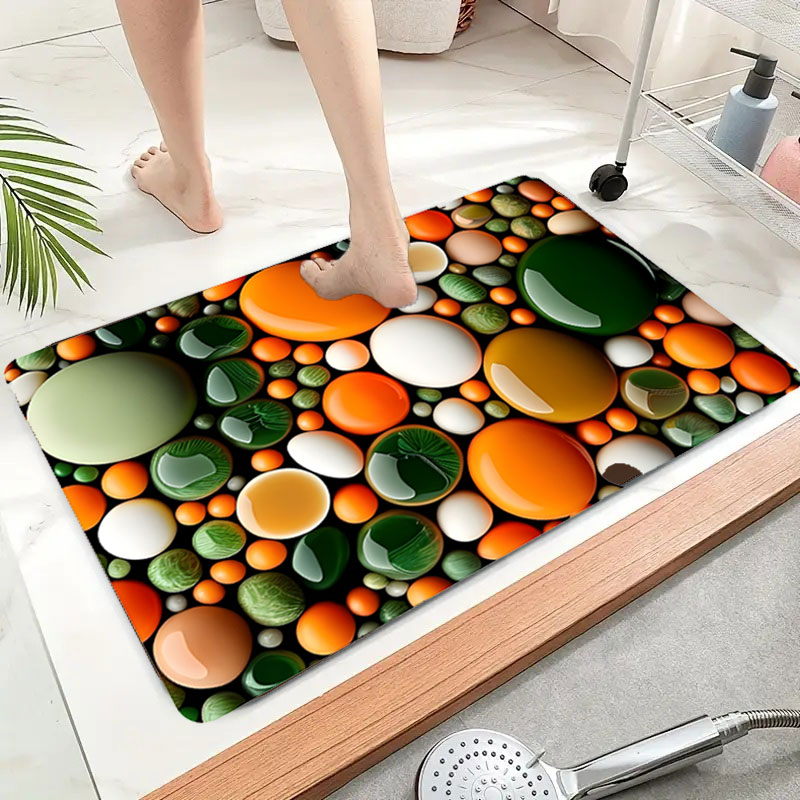 新款石头浴室软硅藻吸水脚垫卫生间门口地垫洗澡间门垫硅胶防滑垫