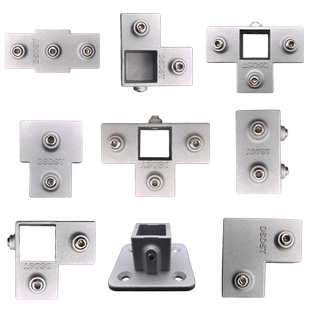 方管连接件免焊固定卡扣20/25/30不锈钢方管镀锌方钢固定件铝合金