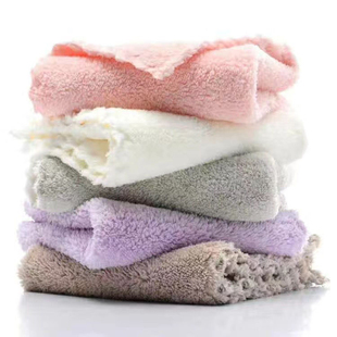 珊瑚绒方巾25*25儿童擦手加厚抹布伴手小礼品批发柔软吸水小方巾