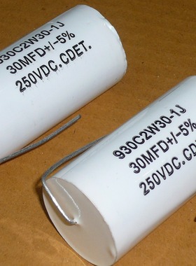 全新美国铜脚CDET薄膜轴向无极电容 250V 30UF 原盒50只