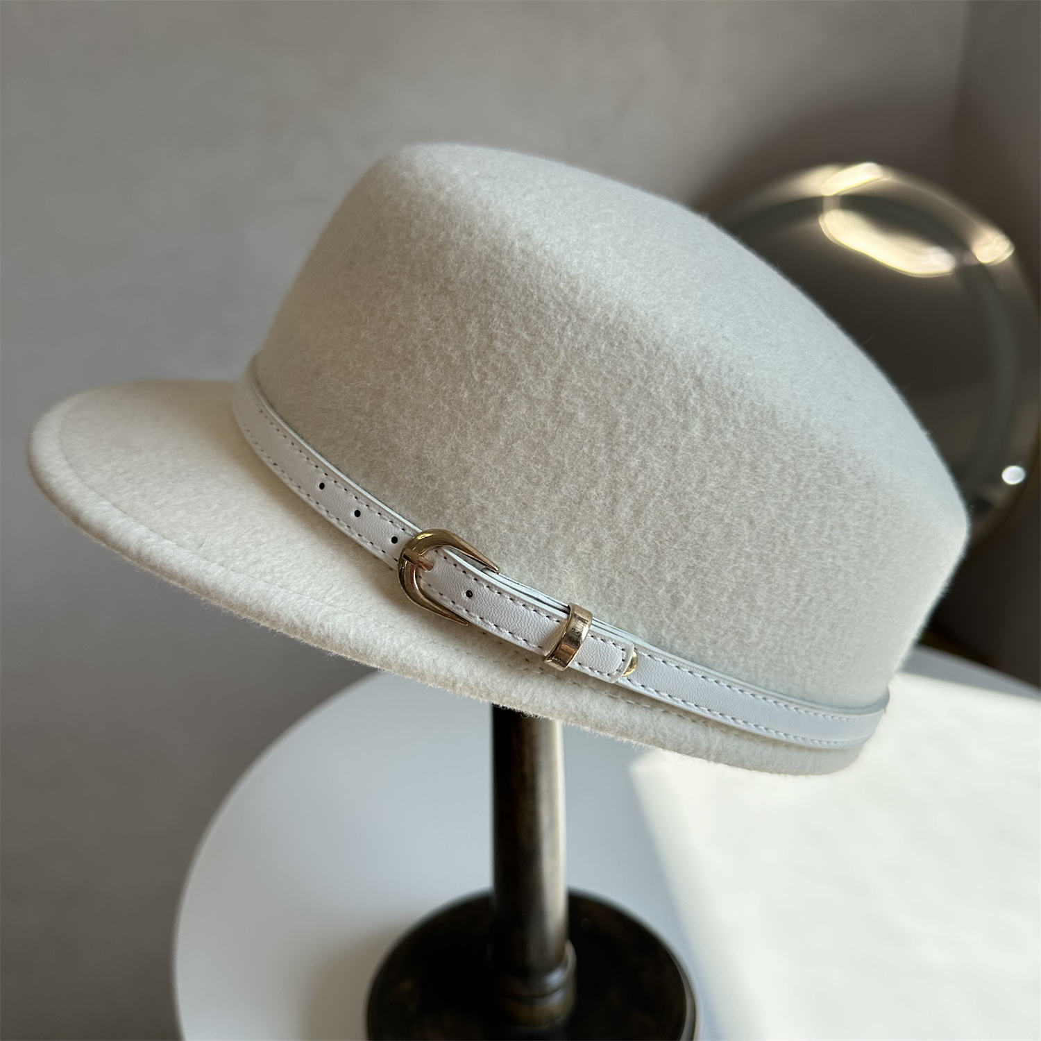 秋冬时尚羊毛马术帽男女鸭舌帽