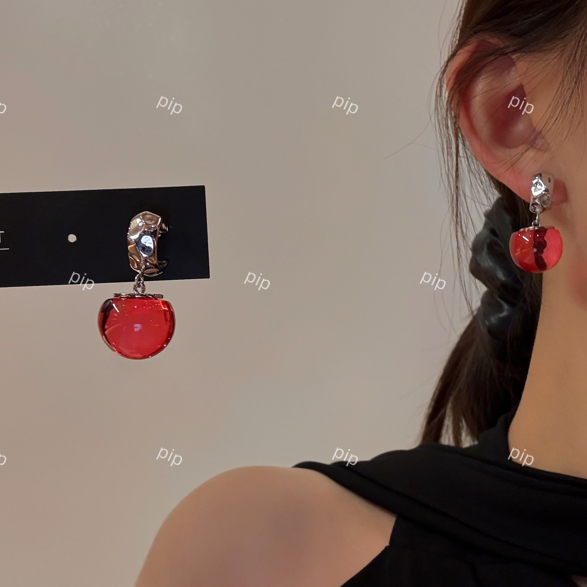 pipi原创设计水果色樱桃灯泡耳环女高级清透气质日常耳钉耳饰银针,饰品/流行首饰/时尚饰品新,耳环,淘宝优惠券,粉丝福利购,淘宝优惠卷