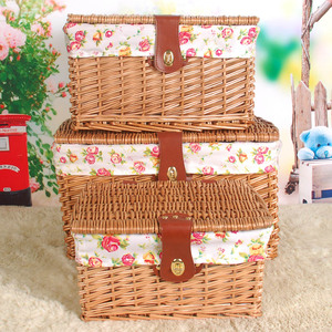 柳编收纳筐整理箱收纳箱衣物玩具箱大号 有盖 家庭收纳用具