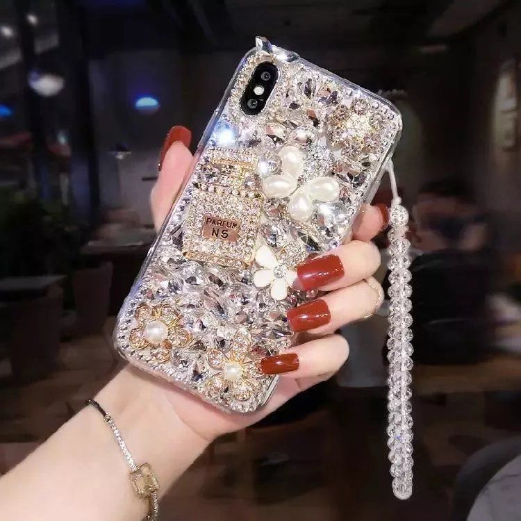 香水瓶苹果iPhone16151413promax手机壳6plus女Xs78/1112镶钻软壳