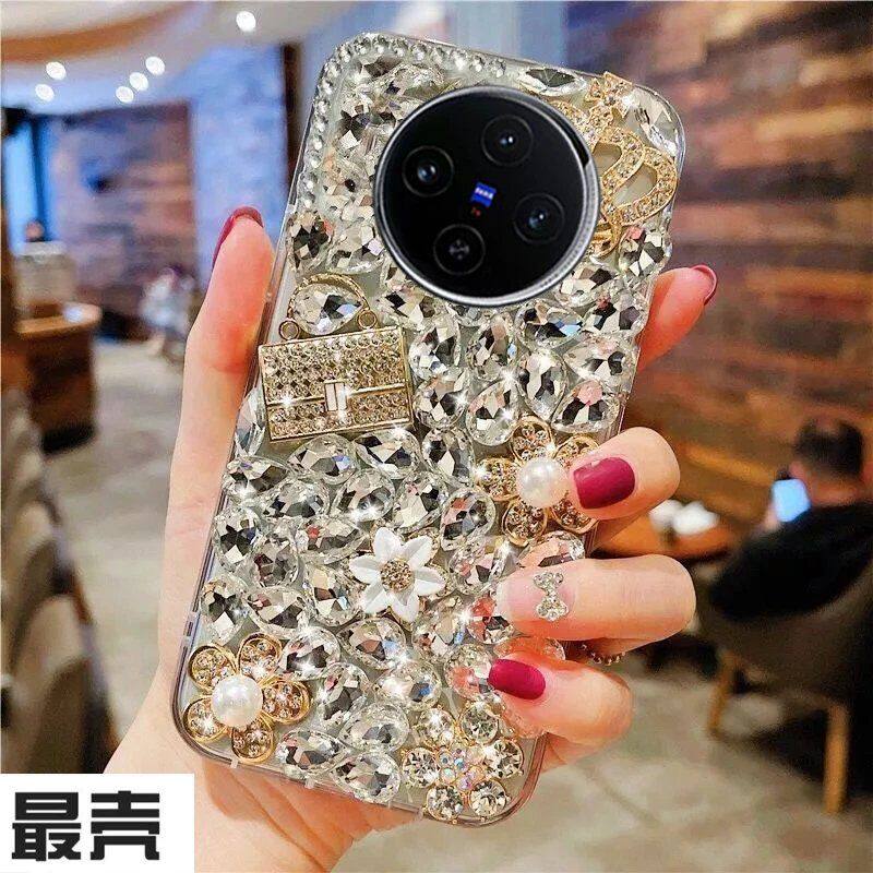 皇冠OPPO A5Pro水钻手机壳闪钻钱包Findx8pro镶钻创意满钻软壳女