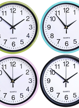 8英寸静音挂钟康巴丝机芯书房厨房卧室时钟可加logo圆形