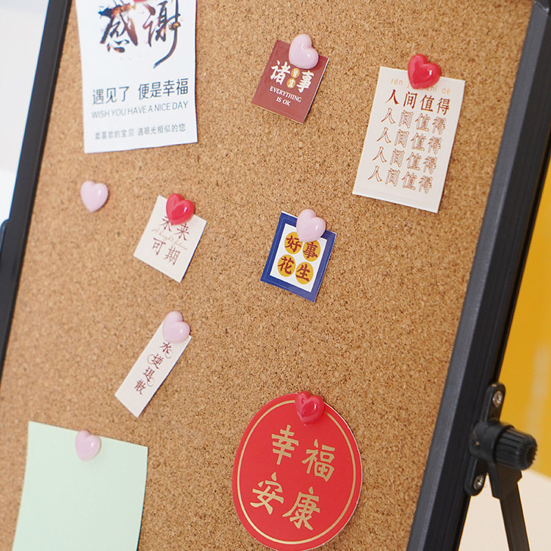 软木板白板双拼书写板挂钩图钉装饰支架式办公学习画板展示板