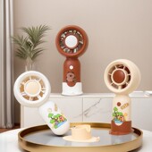 3档小清新糖果色学生手持迷你电风扇带底座手机支架办公室小风扇