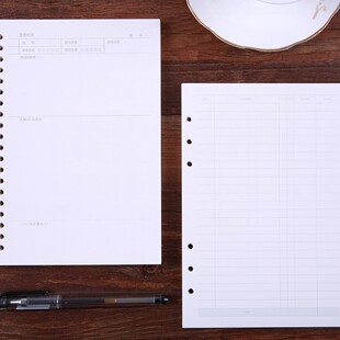 厂家手帐本内页替换芯 6孔活页本内芯月计划a6a5b5替换芯