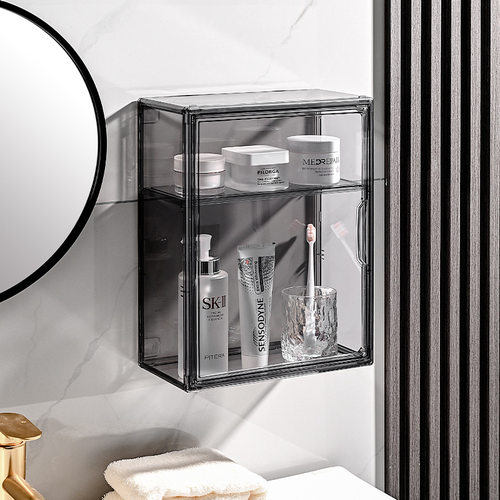 化妆品收纳盒置物架卫生间墙面上壁挂式收纳架子柜卧室浴室放