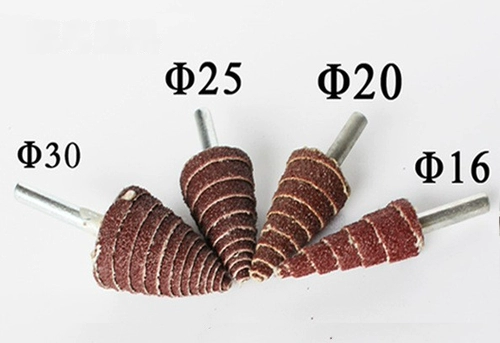 Conevant наждачной бумаги из дерева, полировки и полировки, шлифовальная ручка для головки, песчаная ткань в форме конуса, печень