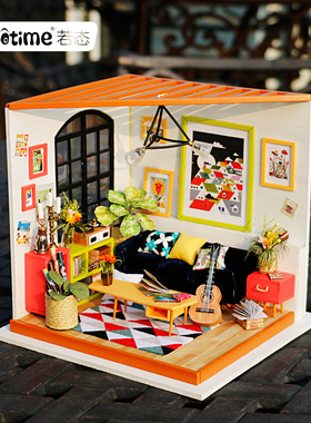 Robotime/若态艺术屋DIY小屋拼图积木益智玩具拼装卡斯的音乐客厅