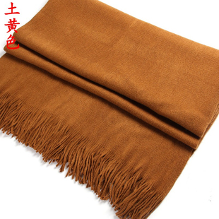 围巾师父纯色比丘尼仿羊绒披肩保暖秋冬季加厚围脖深灰色男女黄色