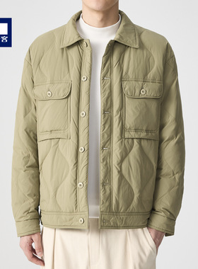 墨麦客远红外升温羽绒服男2025冬季款轻型翻领男士保暖外套88442.