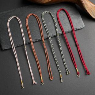 黄金翡翠玉坠挂绳蜜蜡吊坠编织绳女款平安扣专用挂脖项链挂件绳子