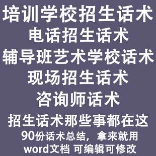线下线上培训学校招生话术电话邀约方案辅导班艺术班招生技巧