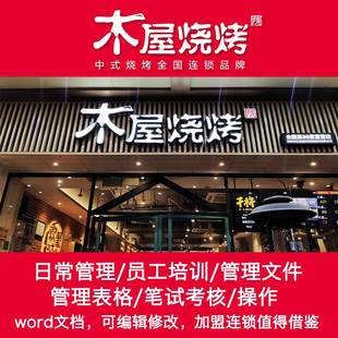 木屋烧烤餐饮连锁管理手册后厨品控财务人力行政管理手册创业方案