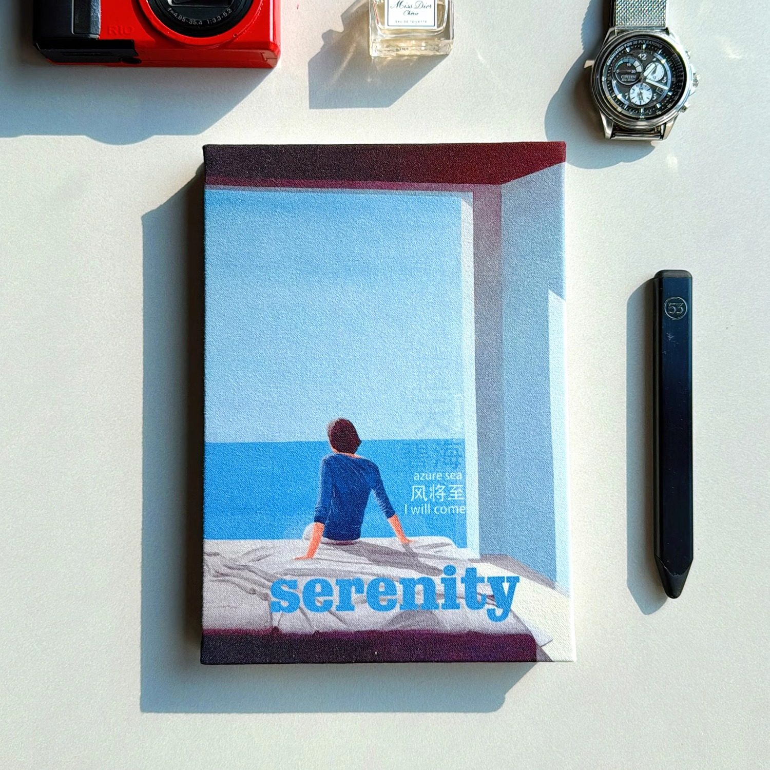 风将至  原创印花布面手工裸脊空白页笔记本 绘画本  速写本,文具电教/文化用品/商务用品,手帐/日程本/计划本,淘宝优惠券,粉丝福利购,淘宝优惠卷