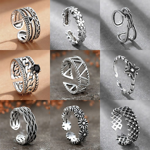 冷淡风复古开口可调节流行戒子