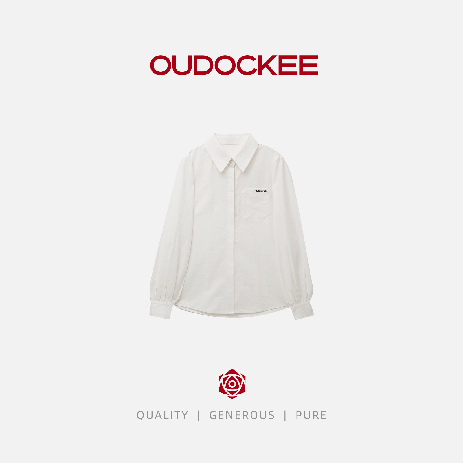 OUDOCKEE 新款莱赛尔舒适亲肤百搭衬衫 CACE923Q