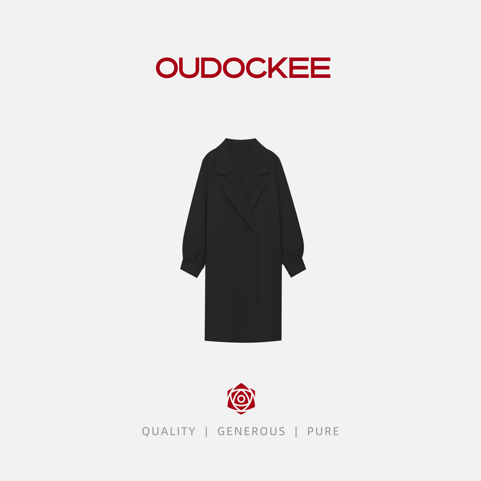 OUDOCKEE 鸥鸥【山羊绒+绵羊毛】首尔大衣 休闲百搭韩系 DACE984Q
