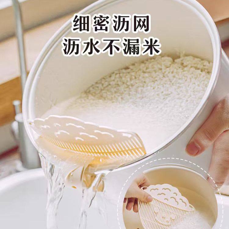 日本进口淘米器过滤挡板多功能沥水器篮厨房洗米 筛蛋液器过滤网