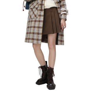 【魔系列】商场品牌女装折扣2025年冬季专柜气质高腰毛呢半身短裙