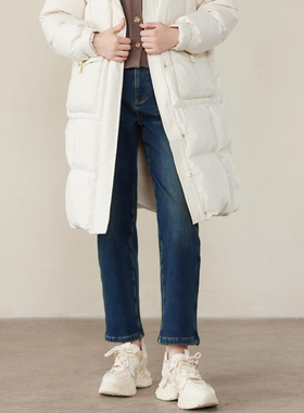 【觅系列】商场品牌女装折扣2025年冬季专柜449元厚实绒里牛仔裤