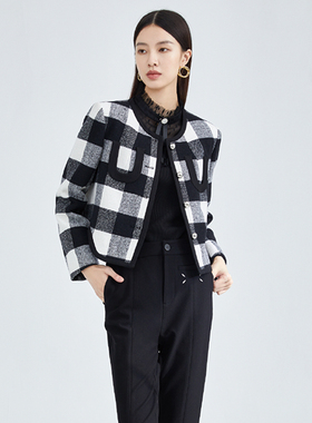 【莉格系列】商场品牌女装折扣2025年冬季专柜659元毛呢外套