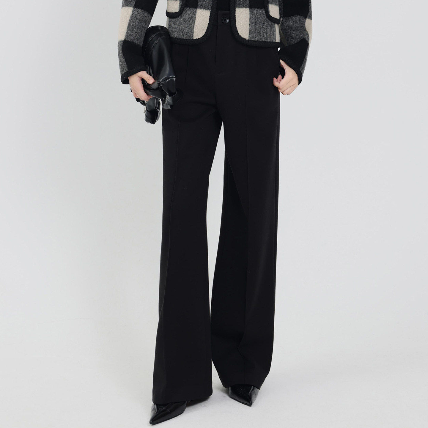 【贝系列】商场品牌女装折扣2025年冬季专柜599元粘纤毛呢休闲裤,女装/女士精品,休闲裤,淘宝优惠券,粉丝福利购,淘宝优惠卷