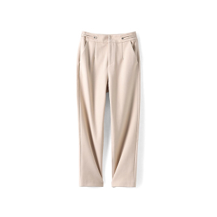 折扣2025年冬季 商场品牌女装 再生纤维纯色直筒休闲裤 木系列