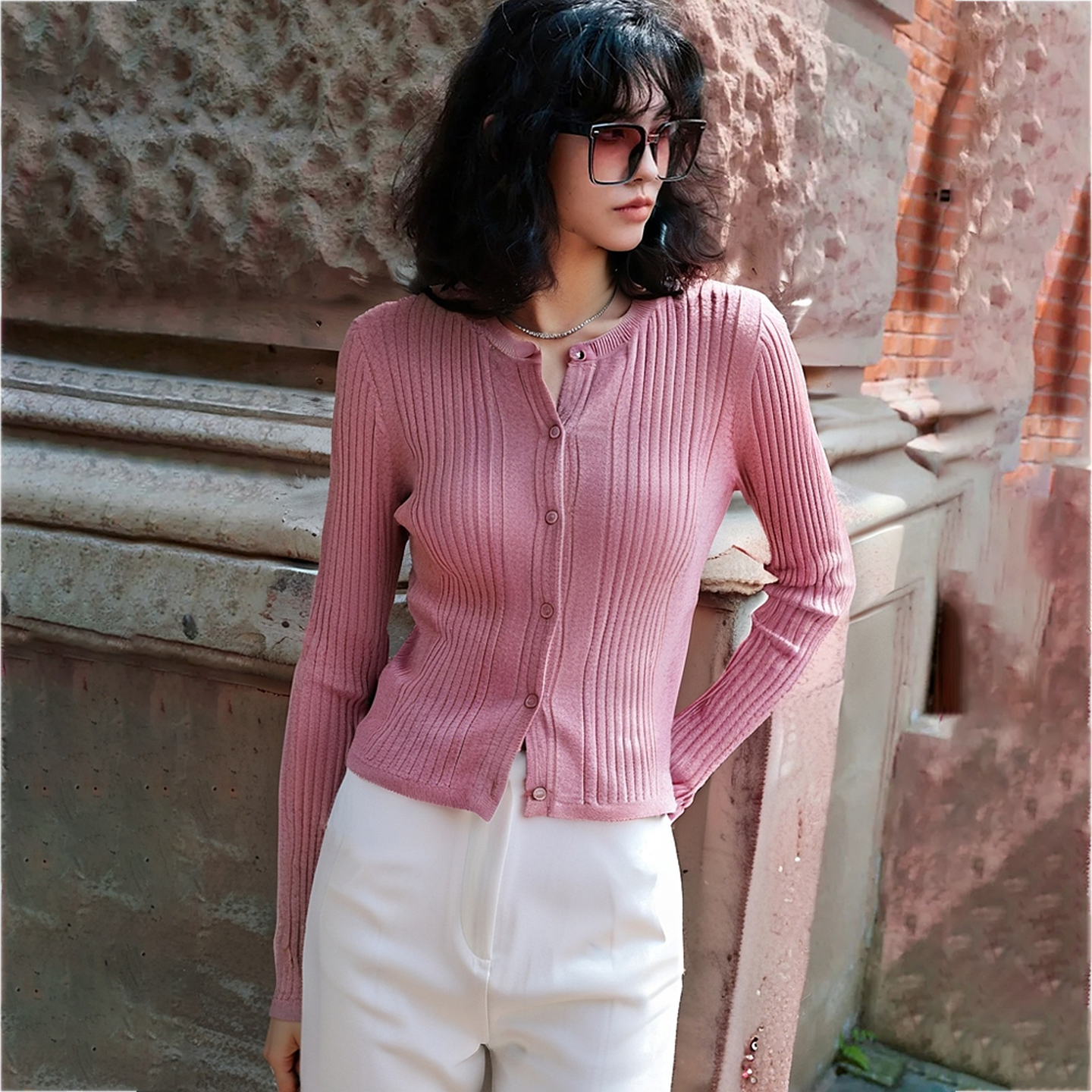 【祖系列】品牌女装折扣2025年冬季749元68.1%亚麻毛衣针织开衫