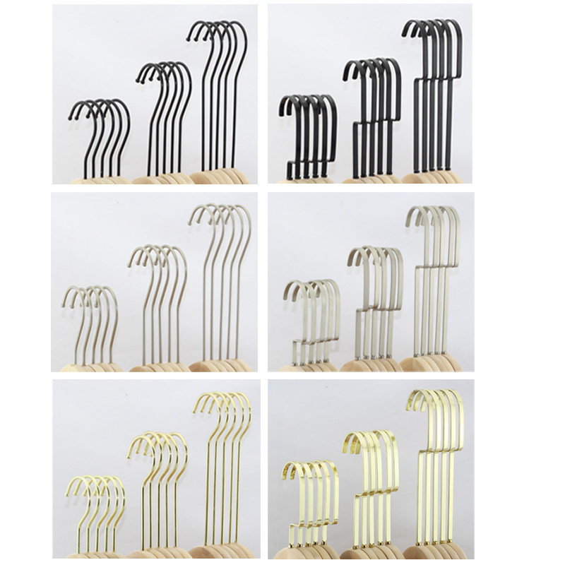 衣架钩五金配件金钩银钩黑钩服装店衣架挂钩衣架圆方钩金属钩