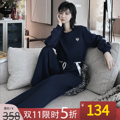 NANASTORE卫衣女2024秋新款圆领长袖上衣短款复古宽松卫裤半裙