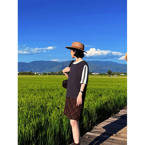 小个子女士毛呢格子半裙