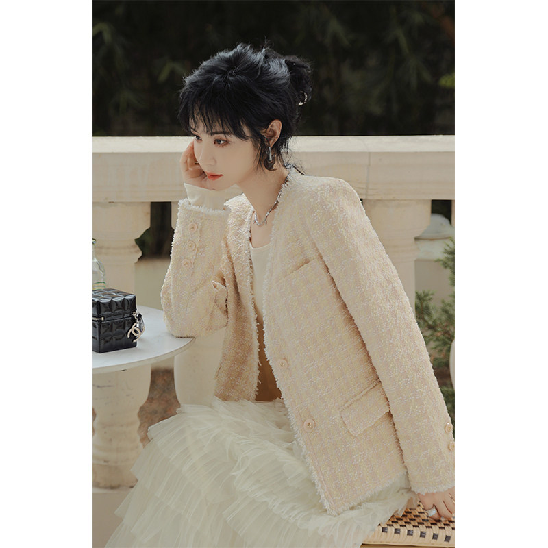 NANASTORE小香风外套女2024秋新款夹克短款厚小众高级感小个子,女装/女士精品,短外套,淘宝优惠券,粉丝福利购,淘宝优惠卷