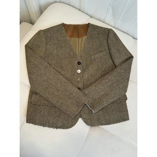 上衣长裤 NANASTOREV领西装 宽松显瘦短款 新款 子 外套女2024年秋季