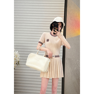 NANASTORE短袖针织衫女2024春季新款上衣修身显瘦小衫内搭打底衫