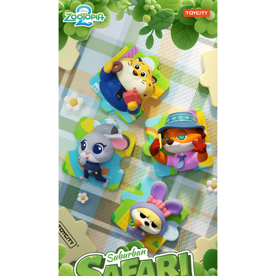 toycity迪士尼疯狂动物城2周边盲盒城郊出游记公仔拼图磁吸冰箱贴