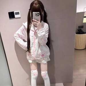 日系甜美可爱满印Hellokitty猫防晒衣女夏季宽松防紫外线轻薄外套