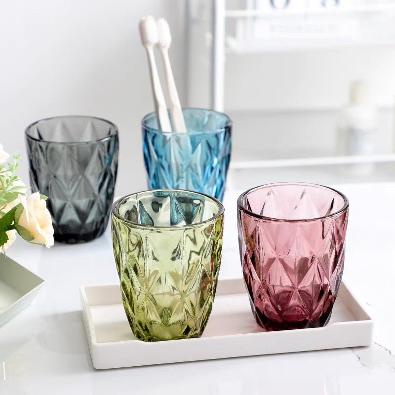 简约北欧风酒店专用漱口杯子情侣家用洗漱杯彩色玻璃水杯牙刷杯子,餐饮具,玻璃杯,淘宝优惠券,粉丝福利购,淘宝优惠卷