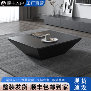 现代简约新款茶几家用小户型沙发实木桌子正方形意式极简四方茶几