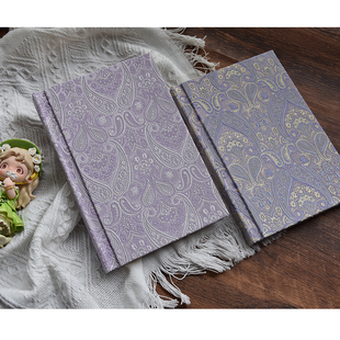 古风中式绸缎紫色琵琶刺绣布艺A5手帐本记事本笔记本语录摘抄本