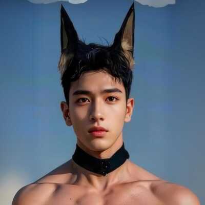 仿真狗耳朵漫展杜宾犬狼系发饰