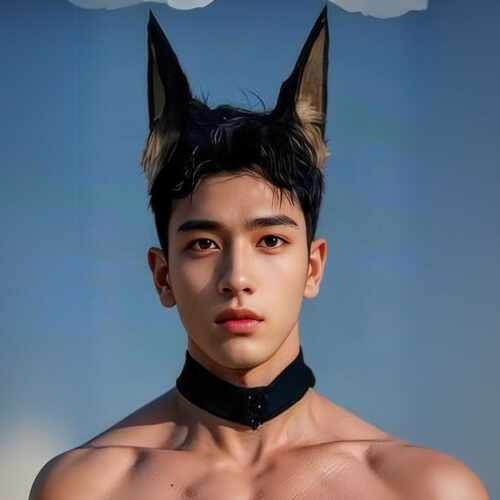 仿真狗耳朵漫展杜宾犬狼系发饰