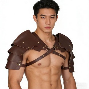 NPC外景古装拍照肩甲铠甲COSPLAY战斗骑士护肩单双肩背带盔甲道具