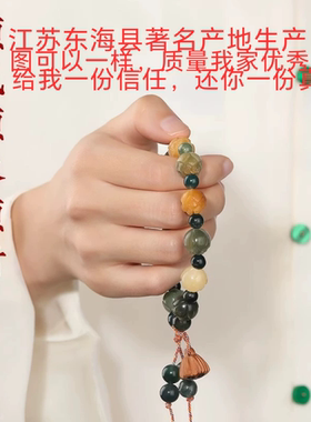 水草玛瑙财神莲花菩提根手串白玉菩提女款平安闺蜜多宝有钱花手链