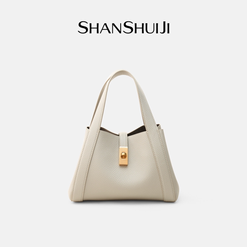 山水集新款菜篮子包头层牛皮