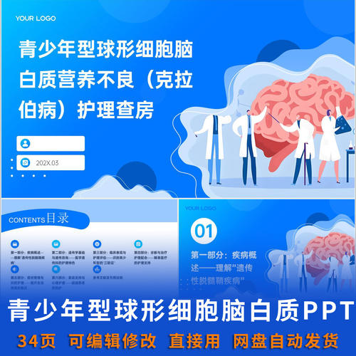 青少年型球形细胞脑白质营养不良克拉伯病护理查房PPT课件资料